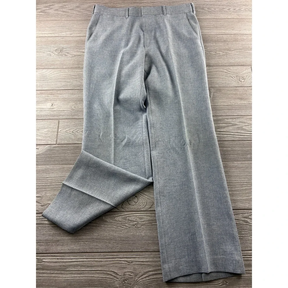 Vintage Levis Action Slacks Mens 37x31.5 Light Blue Heathered Straight Leg Pants